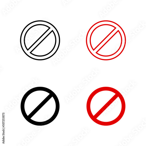 Free Download Prohibition sign vector icon set - GFXLoad