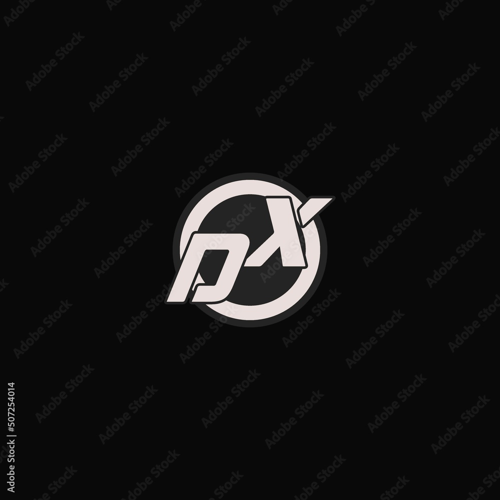 Initial DX logo circle line style, simple esport team logo design Stock ...