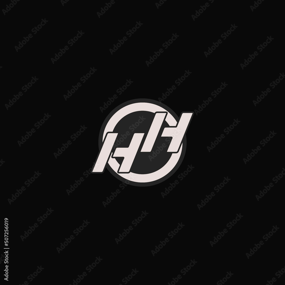 Initial HH logo circle line style, simple esport team logo design Stock ...
