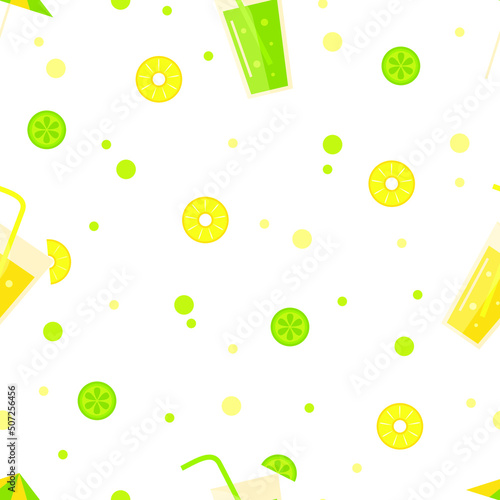 vector seamless summer pattern cocktails with fruits