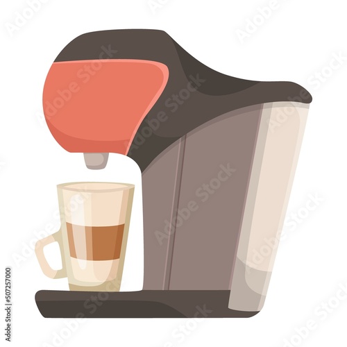 Coffeemaker vector illustration. Coffee or espresso machines with filters, cups and mugs, moka pot on white