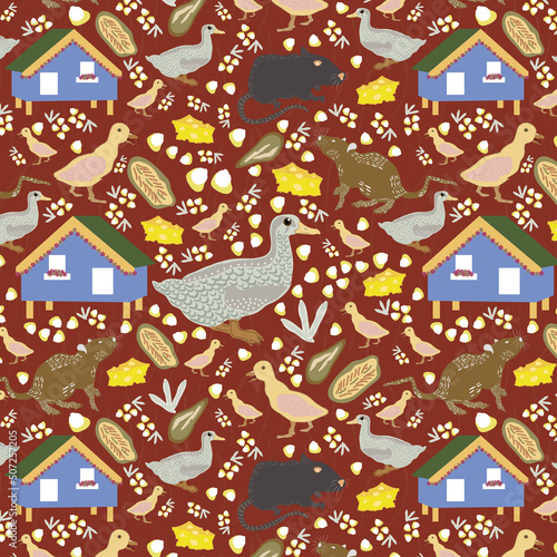 Cute Duck Seamless Pattern