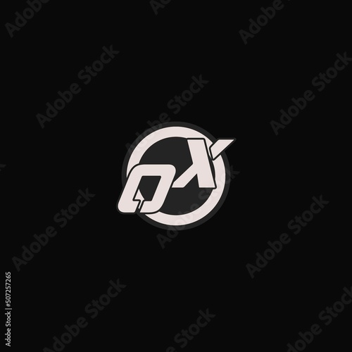 Initial OX logo circle line style, simple esport team logo design