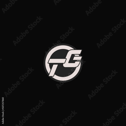 Initial TG logo circle line style, simple esport team logo design