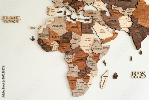 wooden map of africa craft for home wall decorations