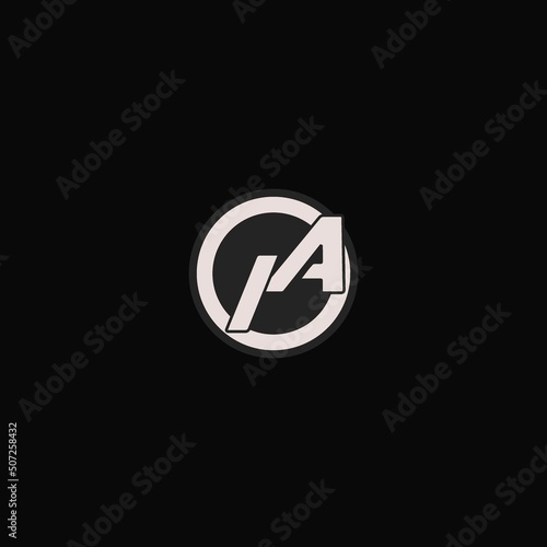 Initial IA logo circle line style, simple esport team logo design