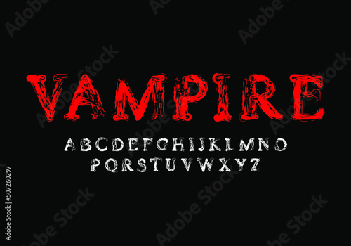 Bold font with horror style. Vector font for typography, title writing, poster or logo needs