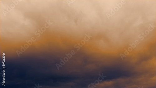 Dark dirty orange clouds - background for war artworks - abstract 3D illustration