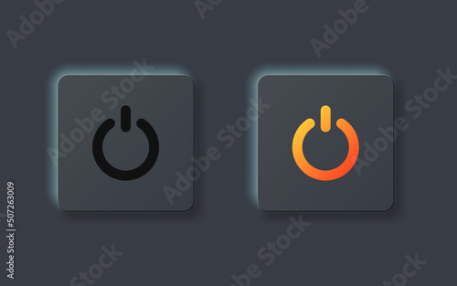 On and off buttons in flat style. Toggle switch vector illustration on isolated background. Shutdown sign business concept.