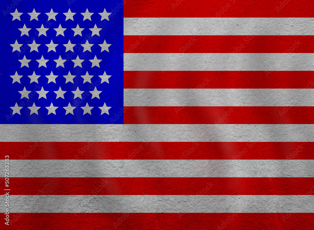 Naklejka premium USA flag background. Travel and learn english language concept