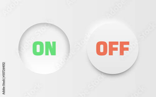 Wallpaper Mural On and off buttons in flat style. Toggle switch vector illustration on isolated background. Shutdown sign business concept. Torontodigital.ca
