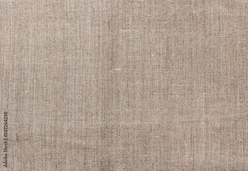 Сoarse linen cloth natural textile background