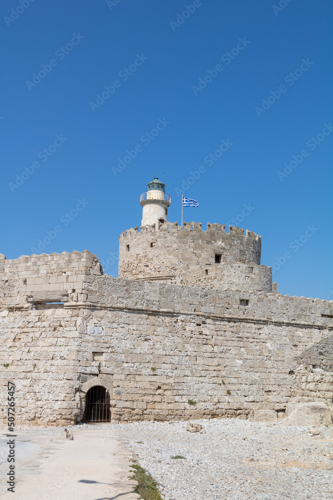 The fortress of Agios Nikolaos (Saint Nicholas) in Rhodes, Greece The fortress of Agios Nikolaos (Saint Nicholas) in Rhodes, Greece