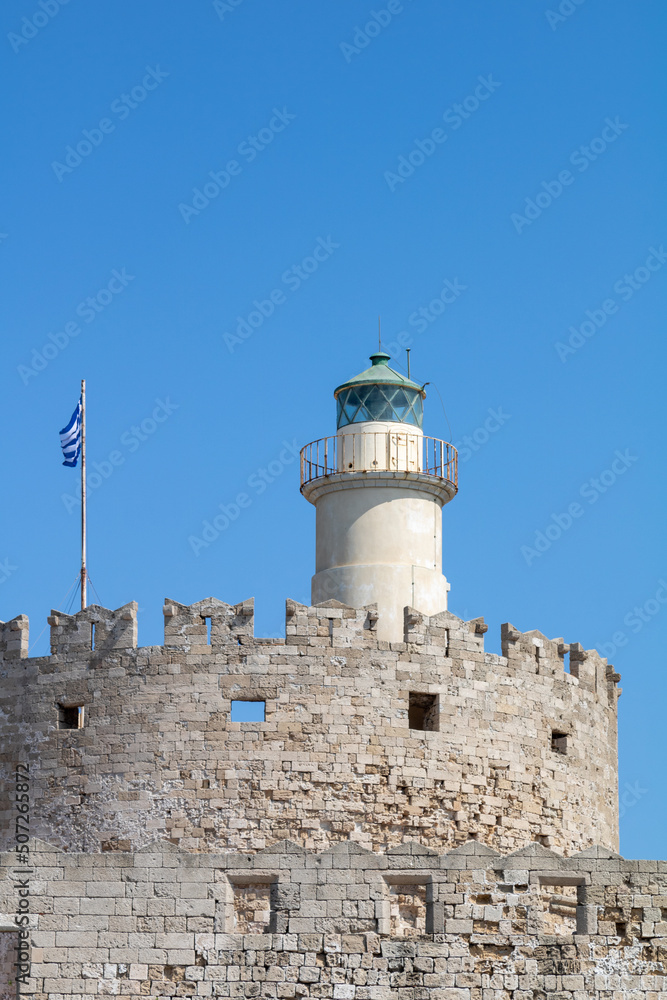 The fortress of Agios Nikolaos (Saint Nicholas) in Rhodes, Greece
