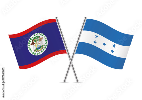 Belize and Honduras crossed flags. Belizean and Honduran flags on white background. Vector icon set. Vector illustration. Free Download Belize and Honduras crossed flags. Belizean and Honduran flags on white background. Vector icon set. Vector illustration. - GFXLoad