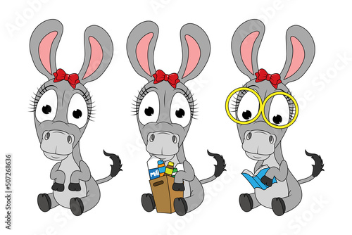cute donkey animal cartoon graphic