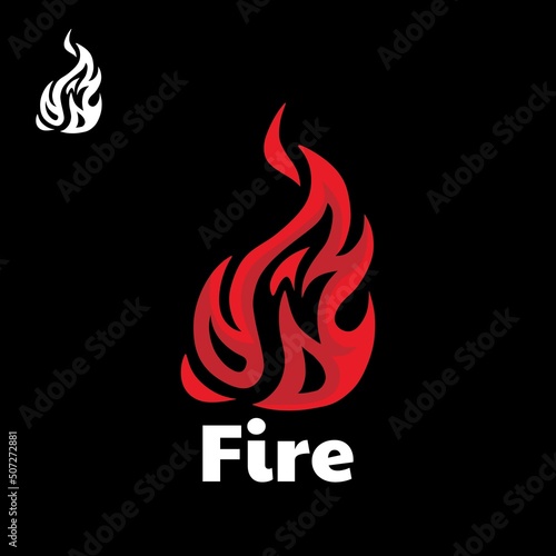 fire flames logo, abstract silhouette of heat red flames, vector illustrations