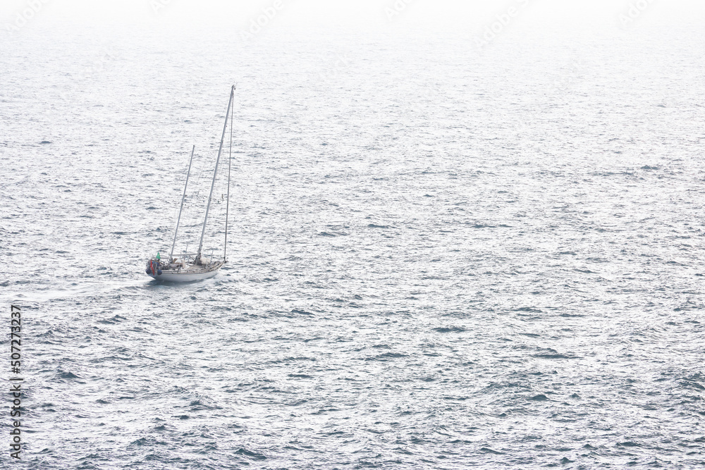 Regatta sailing ship yacht at opene sea in Liguria, Italy Regatta sailing ship yacht at opene sea in Liguria, Italy