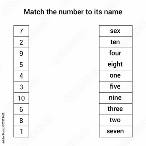 match the number to its name