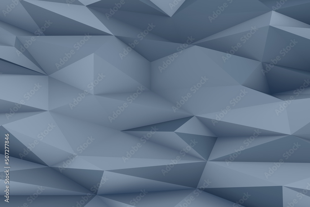Obraz premium Dark silver gray low poly 3d rendering. Abstract realistic polygon background