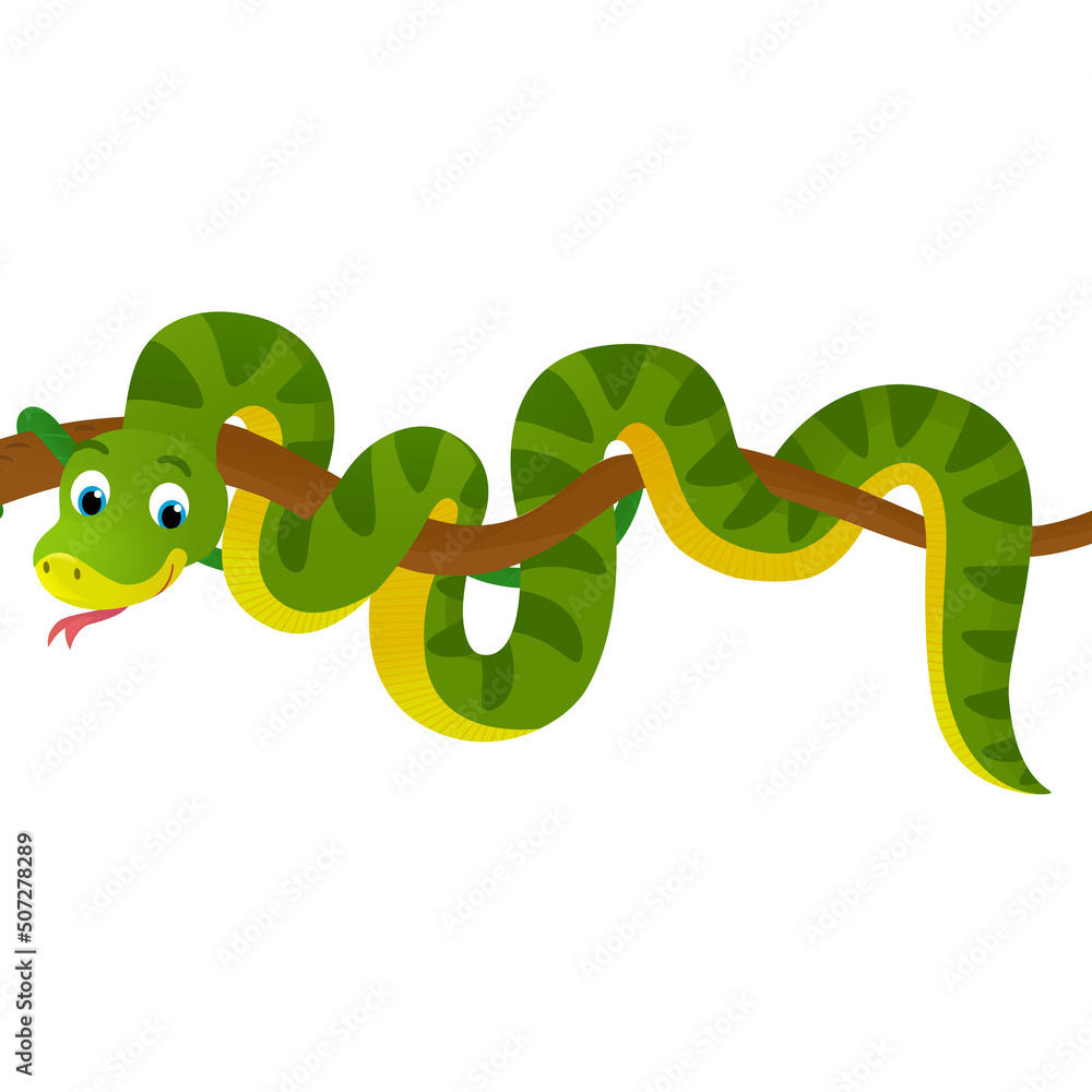 cartoon scene with snake animal illustration cartoon scene with snake animal illustration