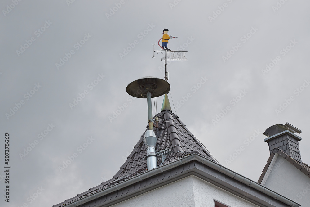 siren on the roof with a fireman figure siren on the roof with a fireman figure