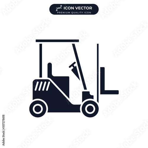 forklift icon symbol template for graphic and web design collection logo vector illustration