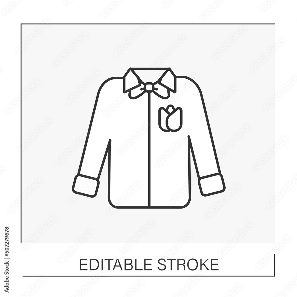 Fashion line icon. Oversized shirt for date. Wedding shirt for men.Trendy clothing. Shopping.Clothes concept. Isolated vector illustration. Editable stroke Fashion line icon. Oversized shirt for date. Wedding shirt for men.Trendy clothing. Shopping.Clothes concept. Isolated vector illustration. Editable stroke