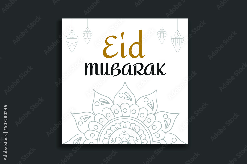 Eid Social Media Post,  Eid Mubarak Banner, invitation card