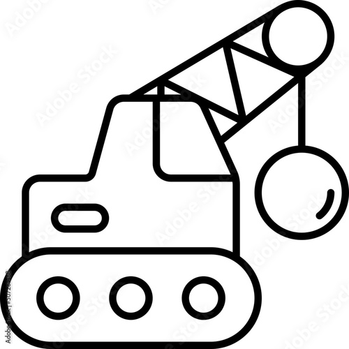 demolish outline icon
