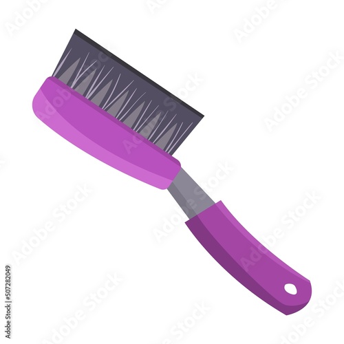 Clothes brush. Cleaning supplies flat vector illustration. Household cleaning tools. Brooms, brushes, mops, dustpan isolated on white