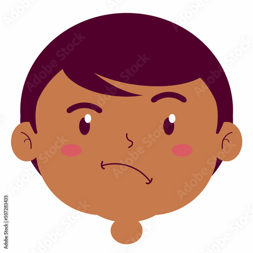 boy confused face cartoon character