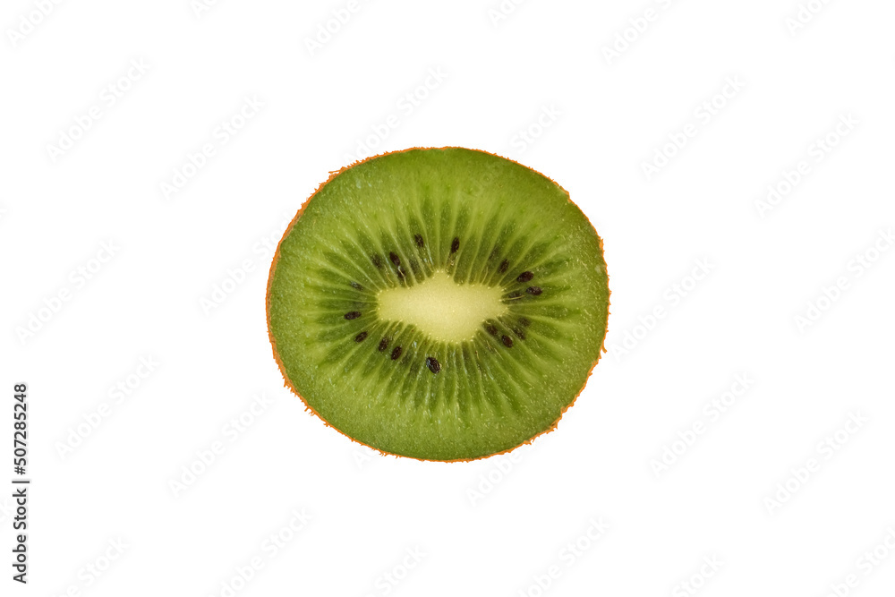 fresh vitamin fruit kiwi, juicy slice with fresh cut, isolated object on a white background, concept of vegetarian, vitamin, wholesome food, healthy eating fresh vitamin fruit kiwi, juicy slice with fresh cut, isolated object on a white background, concept of vegetarian, vitamin, wholesome food, healthy eating