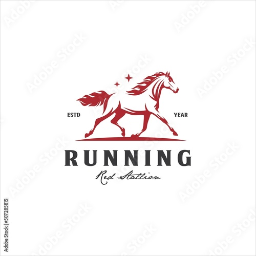 Horse Stallion Canter Logo Design Vector Image