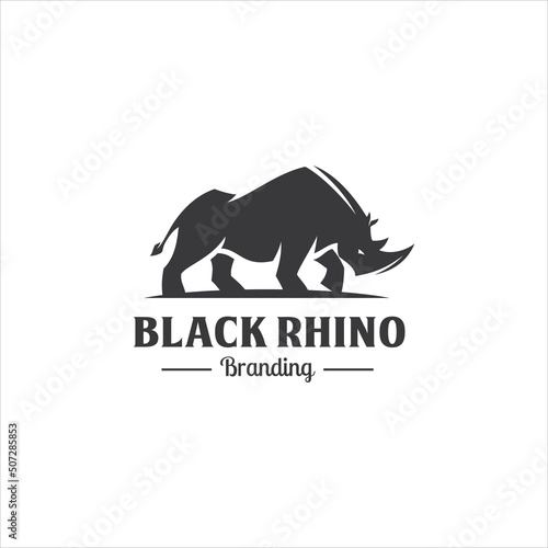 Rhino Rhinoceros Logo Design Vector Image