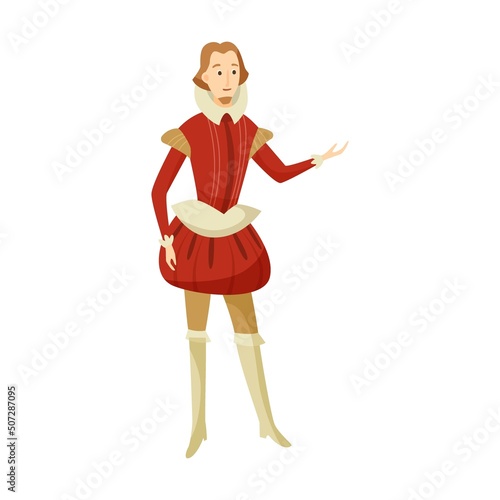 Men aristocrat cartoon illustration. Queen, princess and aristocrats characters. History style