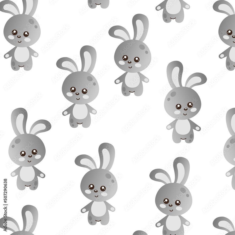 Vector childish pattern with cute rabbits. Vector childish pattern with cute rabbits.