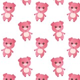 Vector childish pattern with cute pigs.