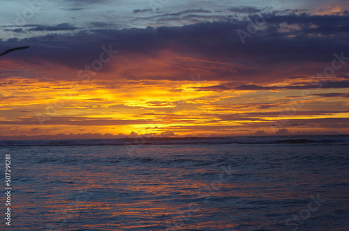 Sunset over the Indonesian coastline