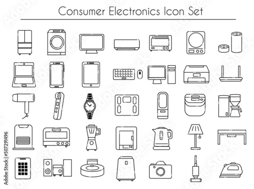 Consumer electronics icon set