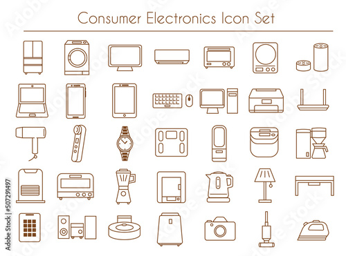 Consumer electronics icon set