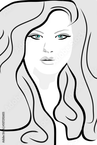 Portrait of a Woman with Long Hair