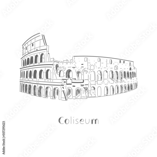 colosseum vector sketch isolated illustration