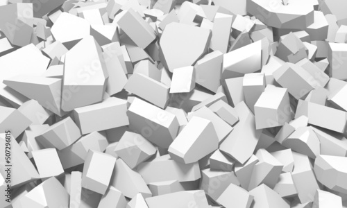 Fototapeta Naklejka Na Ścianę i Meble -  Pile of shattered white stone pieces