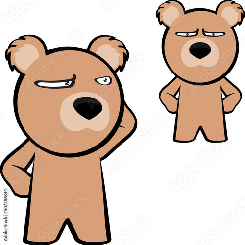 teddy bear character cartoon kawaii expressions pack in vector format