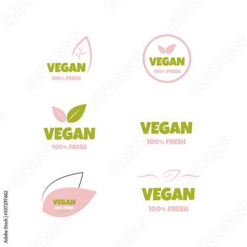 Eco, bio, organic and natural products sticker, label, badge and logo.
Ecology icon. Logo template with green leaves for organic and eco
friendly products. Vector illustration