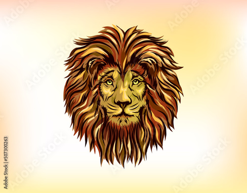 hand drawn of lion head vector, lion face