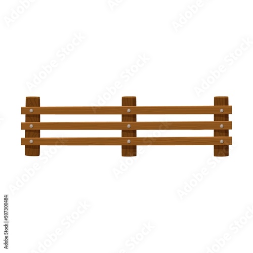 Wooden barrier vector illustration. Garden, farm or ranch elements, fencing or border walls from planks isolated