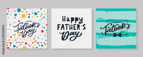 Happy Father's Day Calligraphy greeting card. Banner Vector illustration.