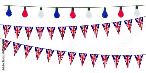 3D Garlands of United Kingdom on a white background	